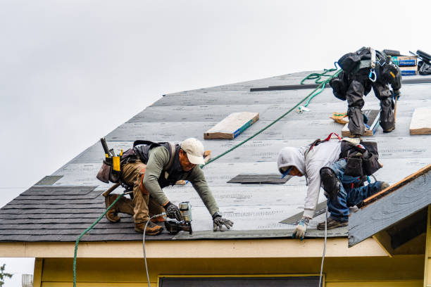 Professional Gutter Installation technician working in Hillrose, CO